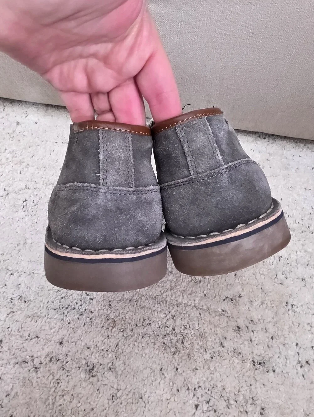 Men's Real Leather Gray Boots 10